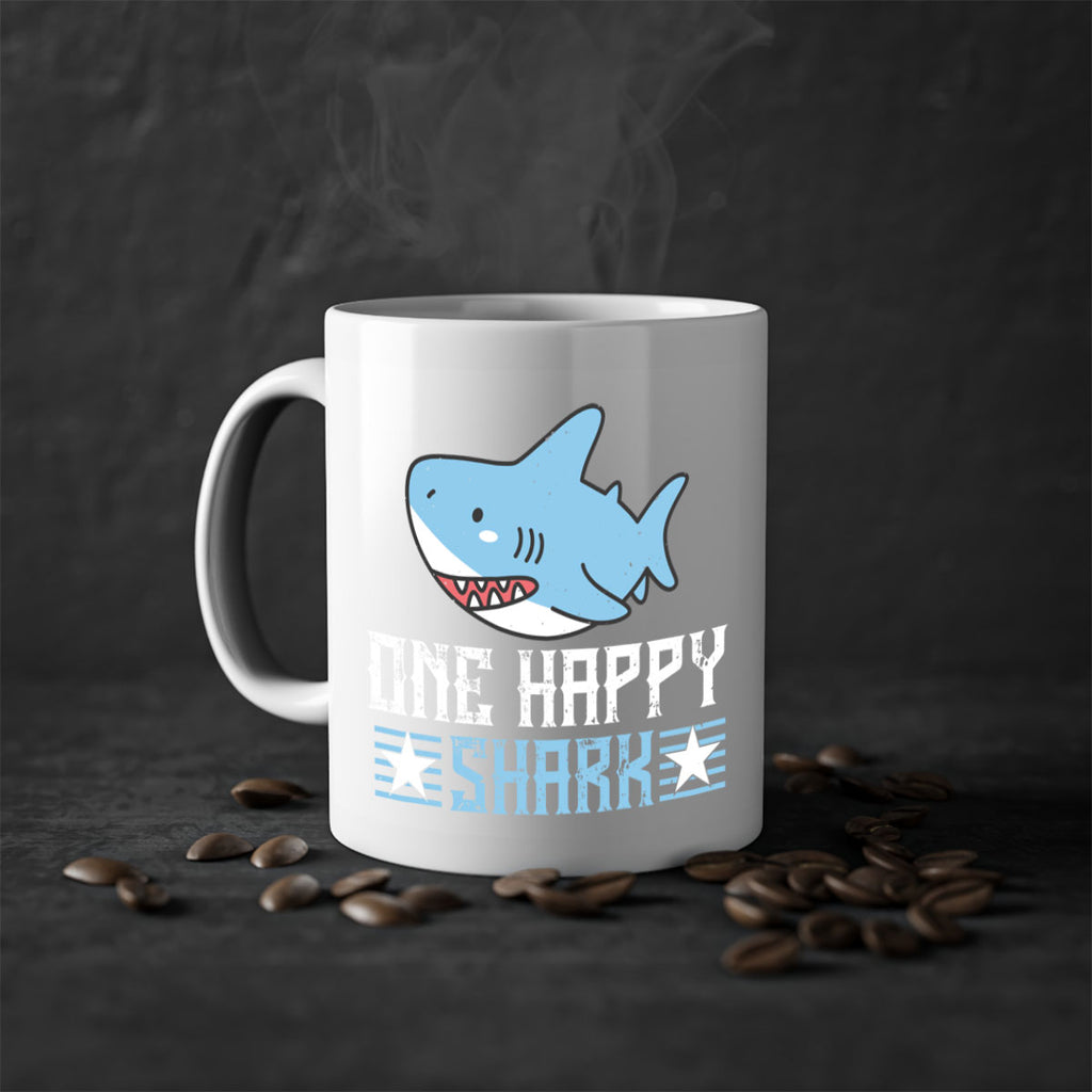 one happy shark Style 50#- Shark-Fish-Mug / Coffee Cup