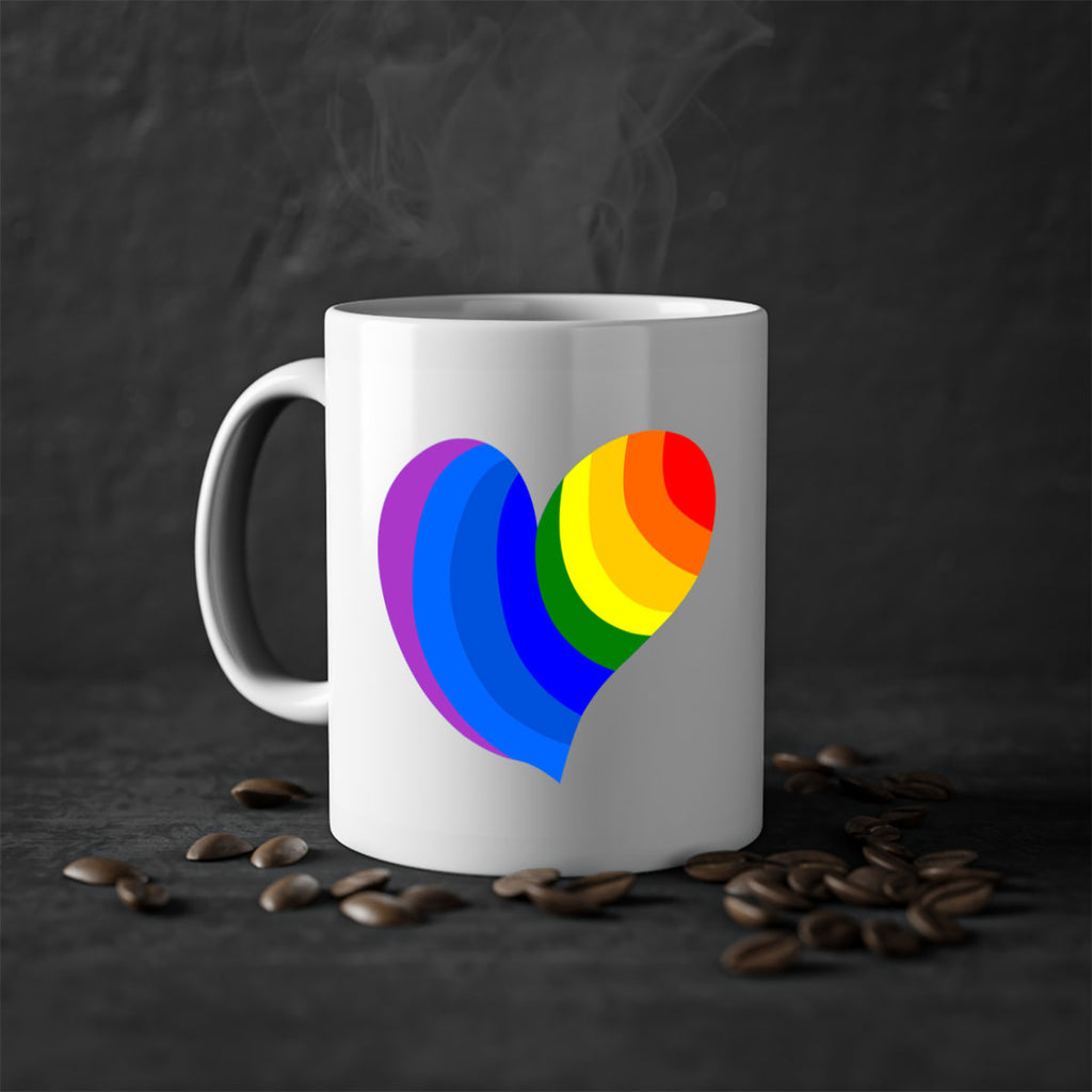 rainbow heart wavy 7#- lgbt-Mug / Coffee Cup