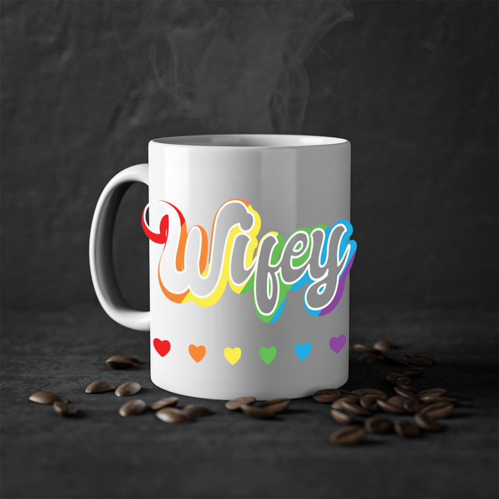 rainbow wifey lgbtq pride lgbt 25#- lgbt-Mug / Coffee Cup