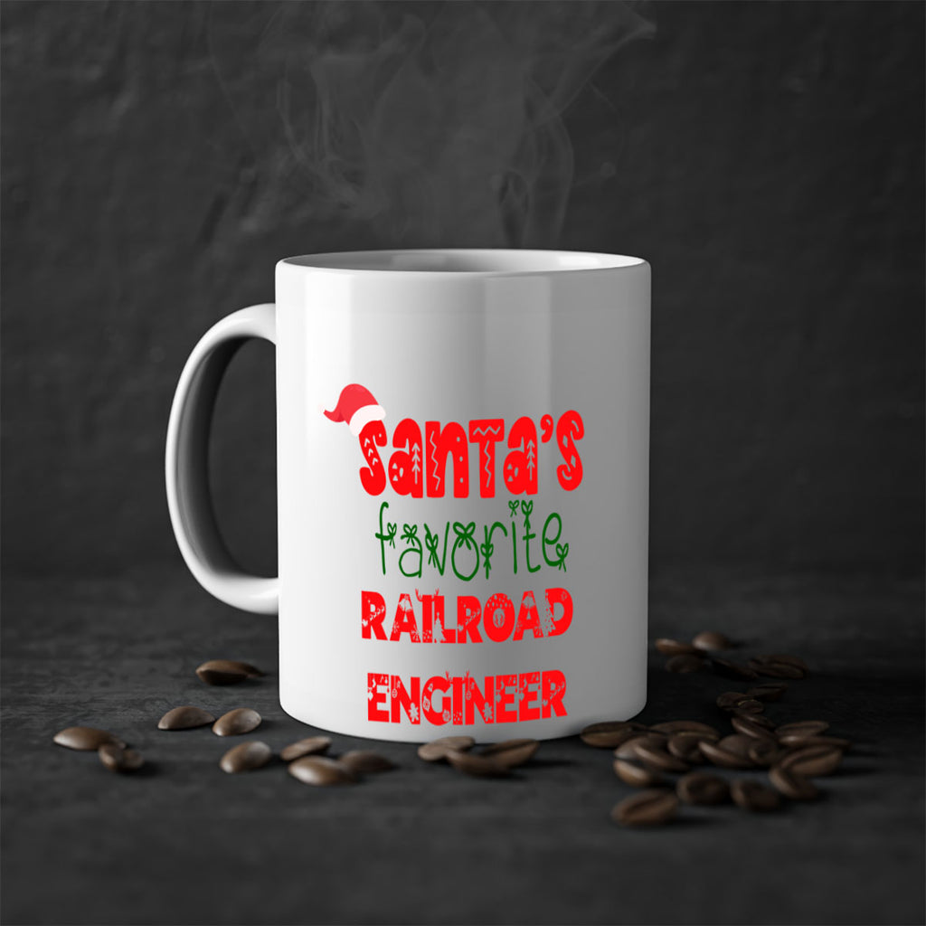 santas favorite railroad engineer style 1053#- christmas-Mug / Coffee Cup