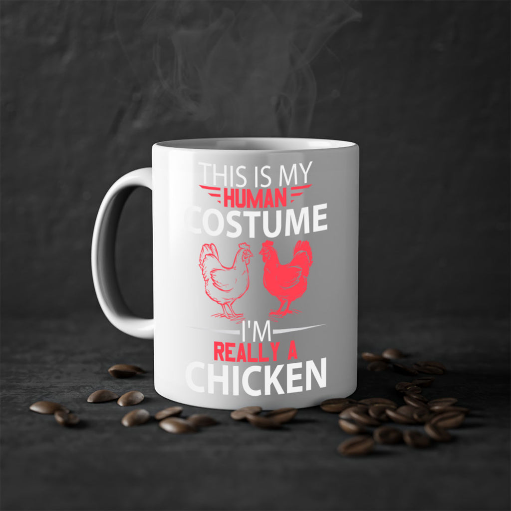 this is human costume im really a chicken Style 2#- Chicken-Mug / Coffee Cup