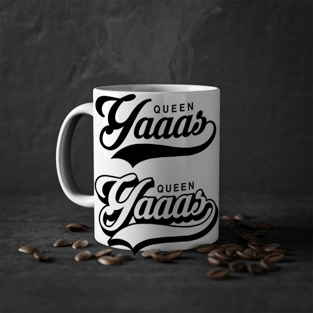 yaaas queen script 6#- black words - phrases-Mug / Coffee Cup